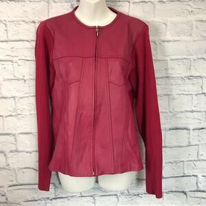 Bright Pink Ribbed Sweater